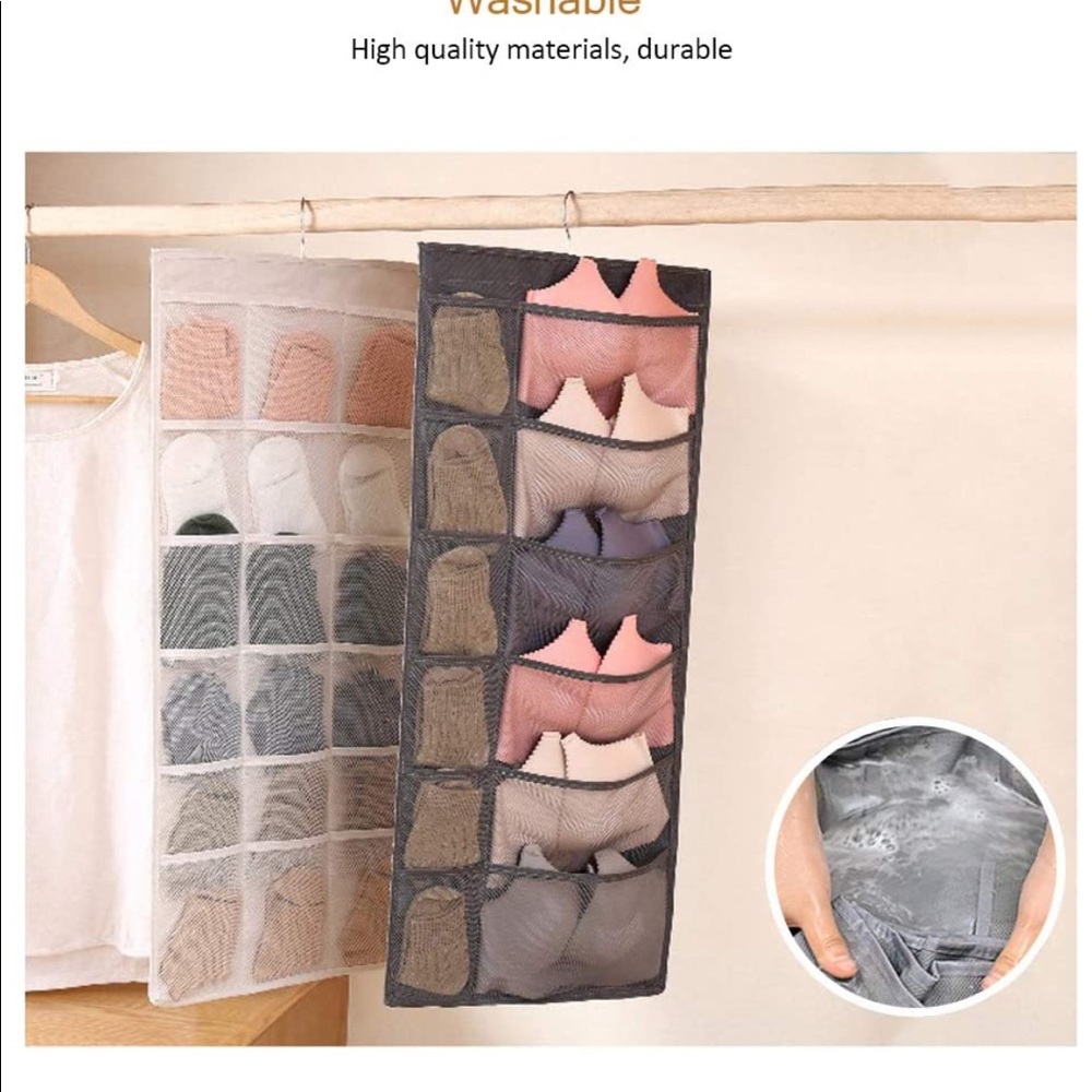 2 pack30 small pockets hanging underwear organizer